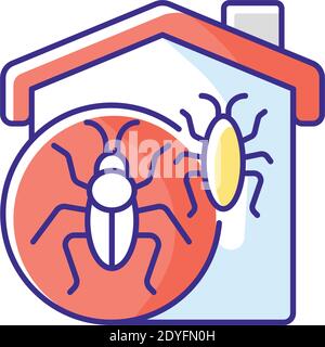 Insect invasion RGB color icon Stock Vector