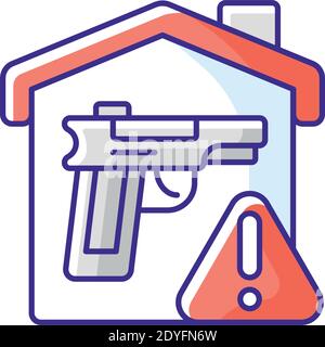 Weapons storage RGB color icon Stock Vector