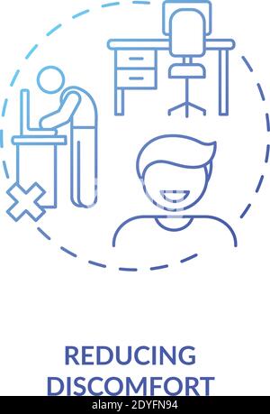 Reducing discomfort concept icon Stock Vector