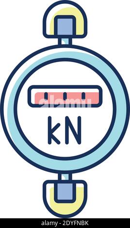 Dynamometer RGB color icon Stock Vector