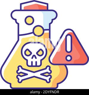 Chemical poisoning RGB color icon Stock Vector