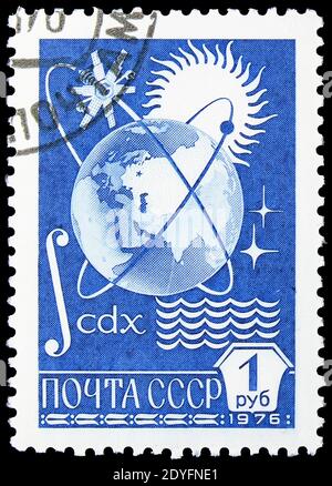 MOSCOW, RUSSIA - JUNE 19, 2019: Postage stamp printed in Soviet Union (USSR) from 12th Definitive Issue serie, circa 1976 Stock Photo