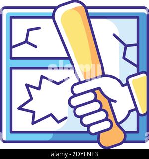 Vandalism RGB color icon Stock Vector