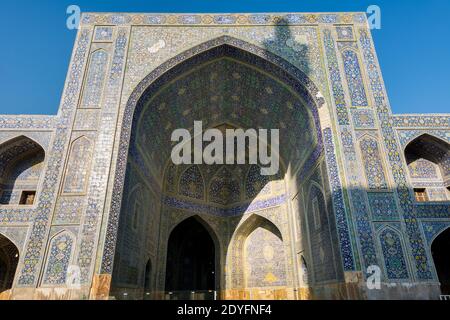 Iwans in the main courtyard of the Shah Mosque, located on the south side of Naghsh-e Jahan Square, Isfahan, Iran. Stock Photo