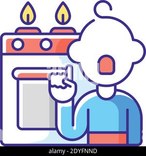 Childhood trauma RGB color icon Stock Vector
