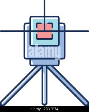 Laser line level RGB color icon Stock Vector