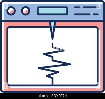 Seismograph RGB color icon Stock Vector
