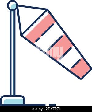 Windsock RGB color icon Stock Vector