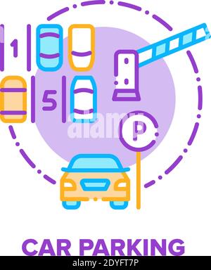 Car Parking Vector Concept Color Illustration Stock Vector