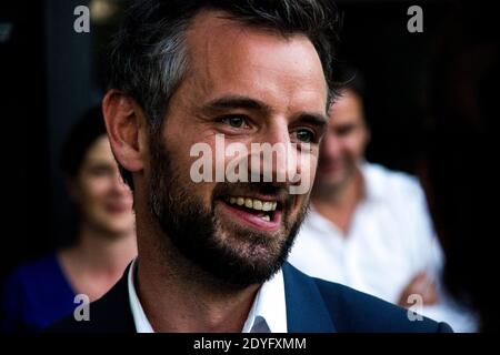 FRA - POLITICS - ELECTORAL EVENING OF FLORIAN BACHELIER. Florian Bachelier, candidate of La République En Marche (LREM) in the legislative elections i Stock Photo