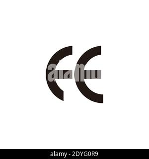 letter fe simple curves line geometric logo vector Stock Vector