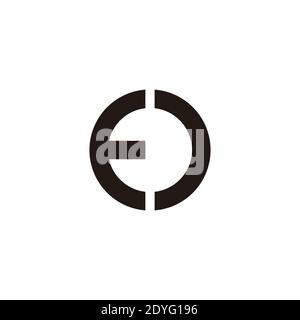 abstract letter ed flat geometric round logo vector Stock Vector