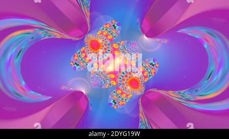 Abstract fractal multi-colored symmetrical background. Stock Photo