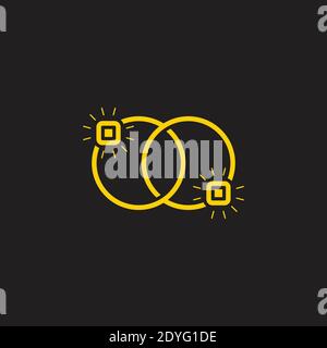 golden rings linked connect design logo vector Stock Vector