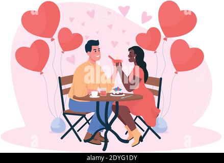 Marriage proposal on romantic dinner flat concept vector illustration Stock Vector