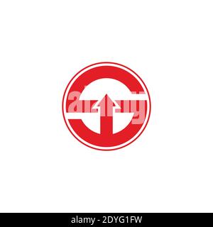 abstract letter s geometric circle arrow up logo vector Stock Vector