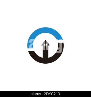 arrow up home protection symbol logo vector Stock Vector