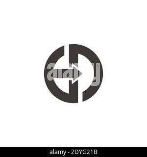 vector of abstract letter ED motion geometric arrow logo Stock Vector