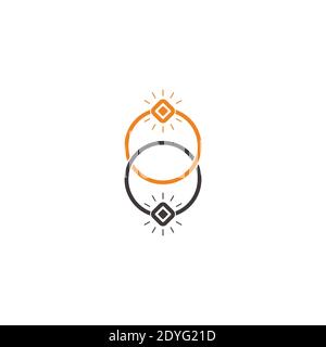 linked rings colorful design logo vector Stock Vector