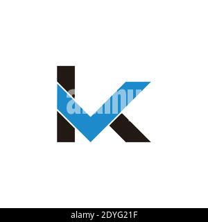 abstract letter mk check mark geometric logo vector Stock Vector