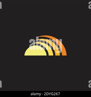 sun rays signal shape symbol logo vector Stock Vector
