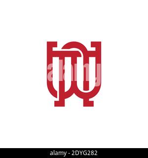 letter nw abstract linked geometry logo vector Stock Vector