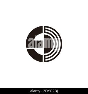 abstract letter ed symbol geometric logo vector Stock Vector