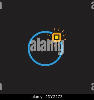 shine blue rings gold jewel symbol logo vector Stock Vector