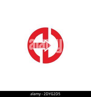 vector of abstract letter AD motion geometric arrow logo Stock Vector