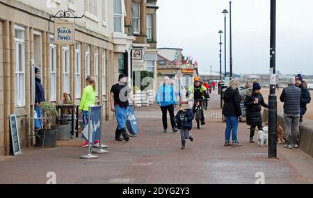 Portobello Edinburgh Scotland Uk 26 December 2020 Exercising Outdoors Was Recommended This Morning On Bbc By Prof Devi Sridhar Pictured People Out Exercising At The Seaside Even Though It Is Cold On