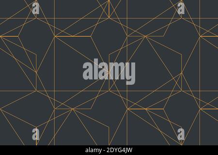 Seamless, abstract background pattern made with lines forming polygonal geometric shapes in network / technology abstraction. Modern, dynamic vector a Stock Photo