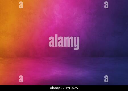 Dark colorful concrete interior background Empty template scene Stock Photo