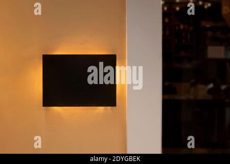 Signboard mockup, advertising template, empty frame copy space, logo and text. Modern signage flat style. Stock Photo