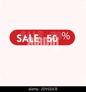 Icon pack of sales, clearance. offer vector in red on white background Stock Vector