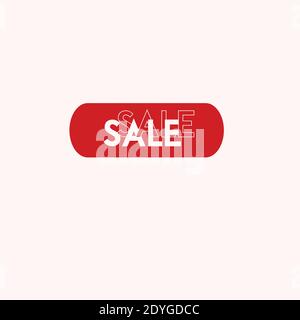 Icon pack of sales, clearance. offer vector in red on white background Stock Vector