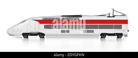 Electric train isolated on white background. 3D illustration. Stock Photo