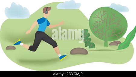 Man running vector illustration Stock Vector