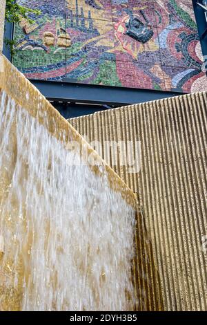 Birmingham Alabama,Museum of Art artwork gallery collection,fountain water cascading waterfall, Stock Photo