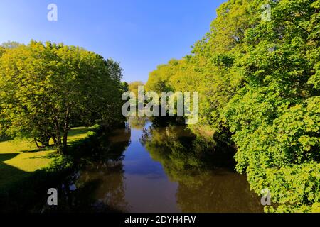 Summer, river Nene, Wansford village, Cambridgeshire, England; Britain; UK Stock Photo