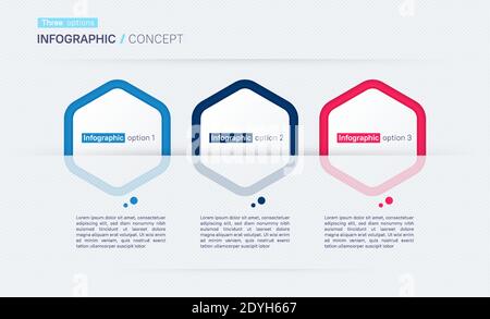 Modern vector infographic concept template. Three options Stock Vector