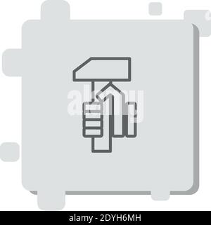 hand holding pick hammer vector icon modern simple vector illustration Stock Vector