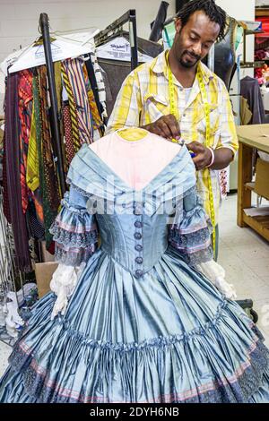 Alabama Montgomery Alabama Shakespeare Festival costume,Victorian dress Black man male tailor, Stock Photo