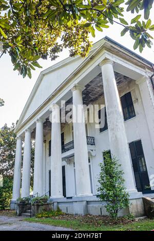Alabama Greensboro Magnolia Grove House Museum,Greek Revival temple style home 1840,front entrance outside exterior columns, Stock Photo
