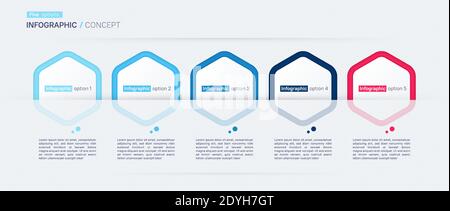 Modern vector infographic concept template. Five options Stock Vector