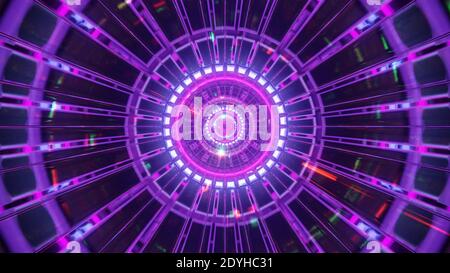 Cool round space tunnel with glowing particles 3d illustration background  wallpaper design artwork Stock Photo - Alamy