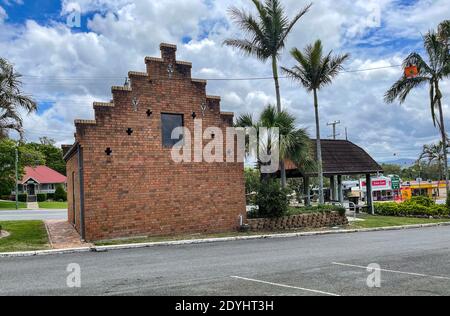 View of the historical coach stop and restrooms in the main street of the rural town of Kilcoy, Queensland, Australia Stock Photo