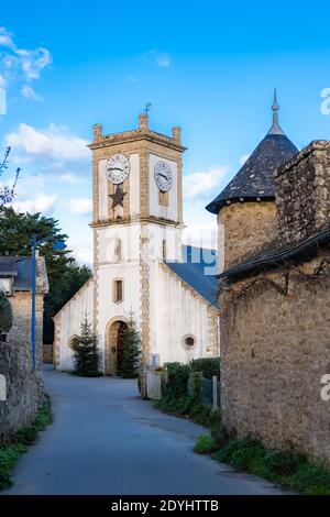 Brittany, Ile-aux-Moines island in the Morbihan gulf, the church in the village Stock Photo