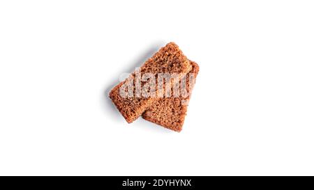 Сroutons on white background. View from the top. High quality photo Stock Photo