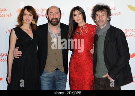 Valerie Bonneton, Kad Merad, Monica Bellucci and Eric Elmosnino attending the premiere of 'Des Gens qui S'Embrassent' held at Gaumont Marignan in Paris, France on April 1, 2013. Photo by Nicolas Briquet/ABACAPRESS.COM Stock Photo