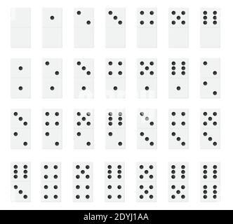 Plastic Black Realistic Domino Vector Illustration Stock Vector